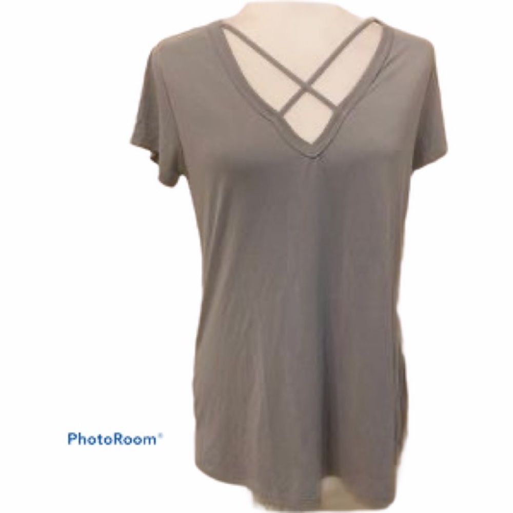 Standard People’s Project LA Everdeen Gray Basket Weave Neck Knit Top Sz M
